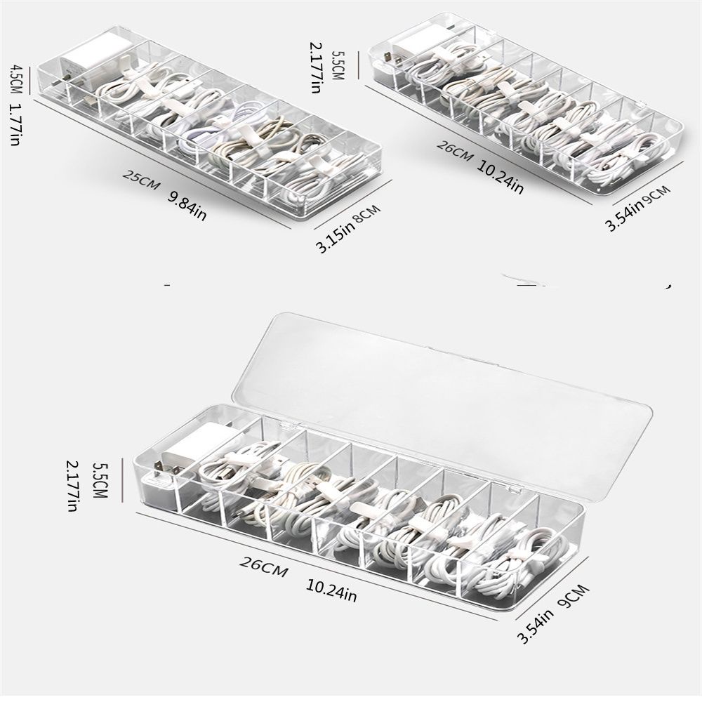 Hộp đựng bảo vệ cáp sạc chống bụi tiện dụng / 10 Khóa cáp giữ gọn gàng tiện dụng