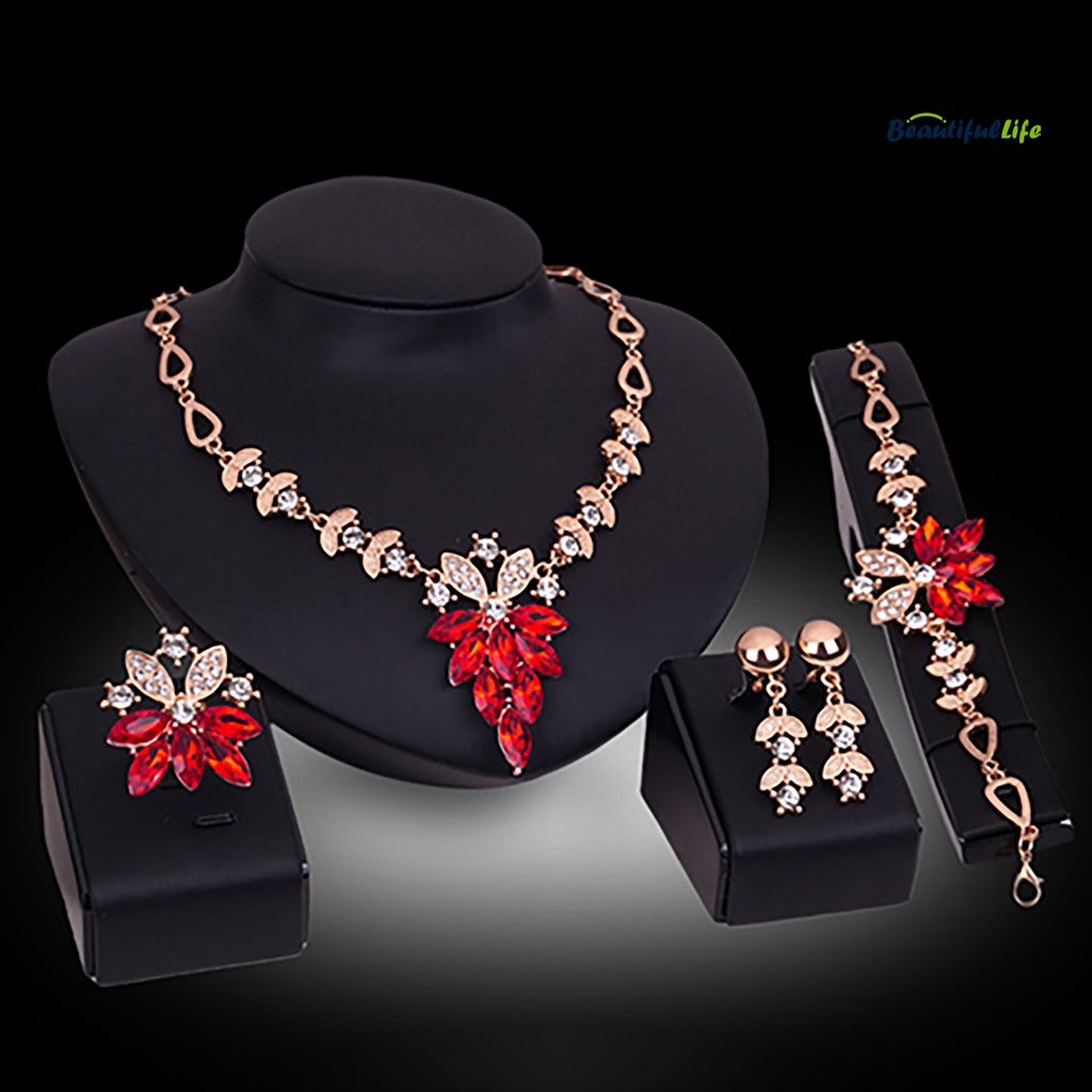 Cuộc sống đẹp ♥ Bộ trang sức 4 món thiết kế hình hoa bền bỉ cho đám cưới/sinh nhật