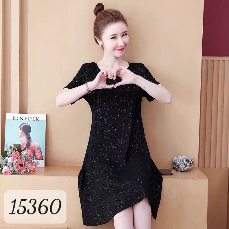 15360 - 2x,3x Đầm BIG SIZE Kim Tuyến Đan Dây Sau