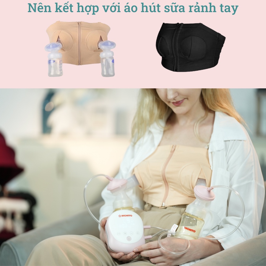 Máy hút sữa Hichito HT 2168, Máy hút sữa điện đôi thương hiệu Nhật Bản, hút êm, không đau, kích thích nhiều sữa
