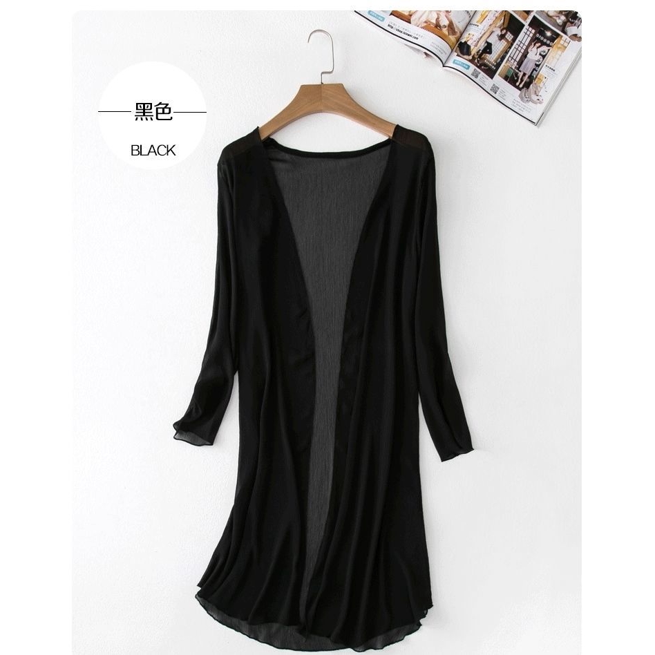 Áo Khoác Cardigan Dáng Dài Chất Liệu Vải Voan Mỏng Để Che Nắng | BigBuy360 - bigbuy360.vn