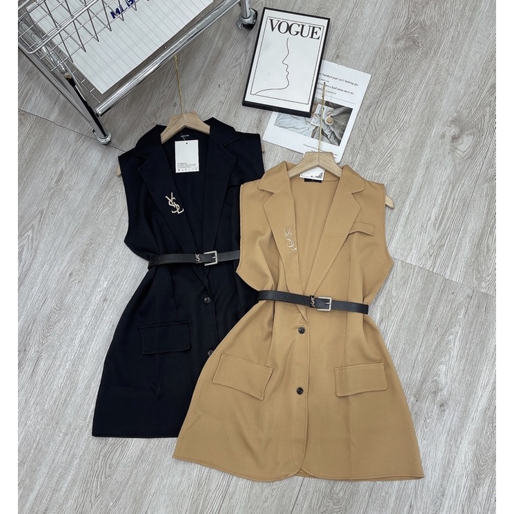 ÁO VEST SÁT NÁCH KÈM ĐAI YSL . CHẤT TUYẾT MƯA QC L1 A