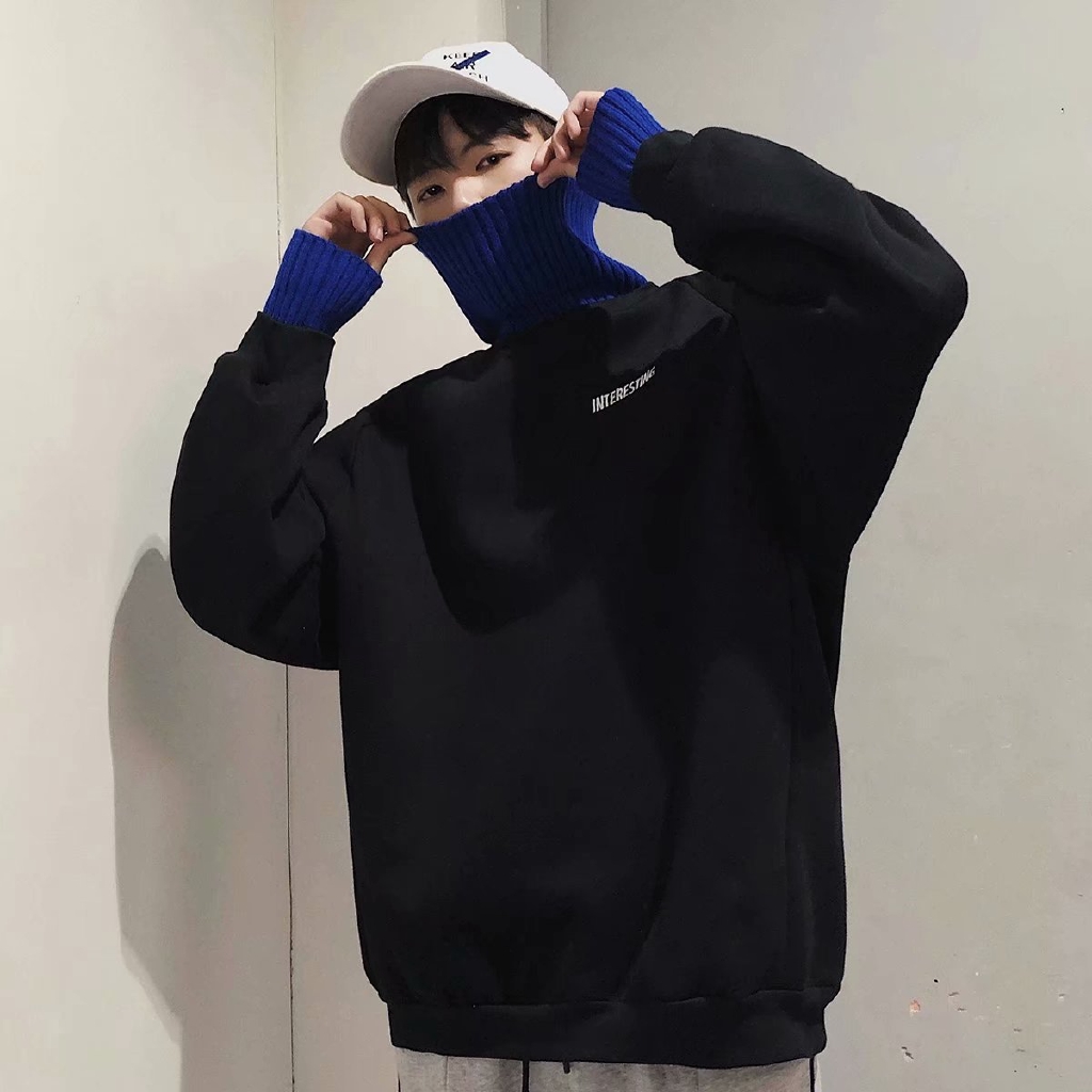 Áo Sweater dáng rộng giả nhiều lớp thời trang mùa đông cho nam | BigBuy360 - bigbuy360.vn