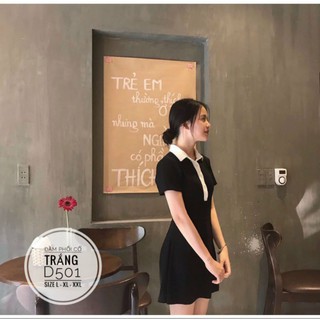 Bigsize Đầm phối cổ trắng D501