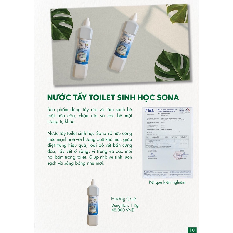 Nước Tẩy bồn cầu/ tẩy toilet sinh học SONA 1kg hương quế