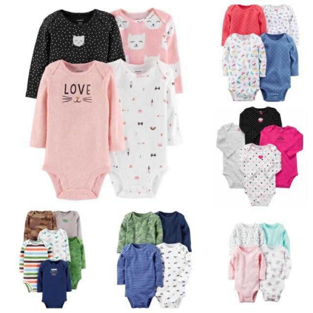 [Chọn mẫu] (12-24m) Body chip tay dài bé trai/ bé gái - hàng xuất dư (katydang)
