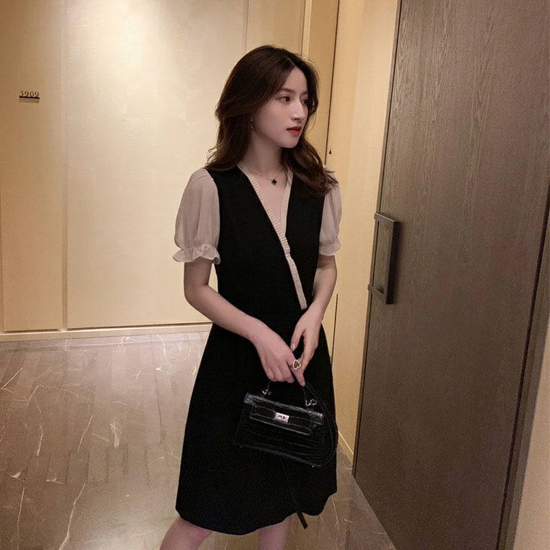 Bộ Áo Quần Ống Rộng Màu Đen Phong Cách Pháp Thời Trang Cho Nữ