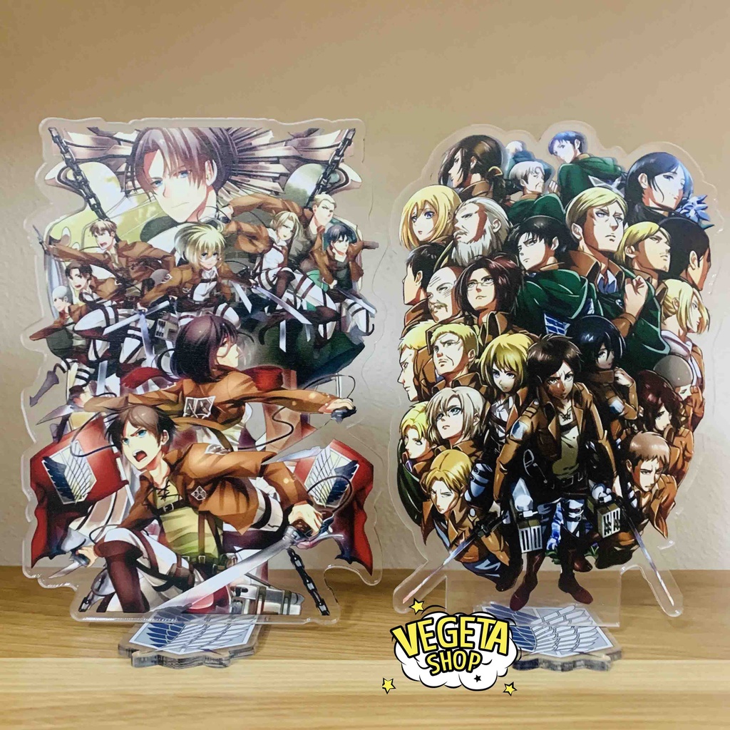 Mô Hình Tượng Standee Acrylic Mica 2 mặt - Attack On Titan - Mikasa Eren Armin Erwin Levi Hange Bertolt Annie Reiner AOT