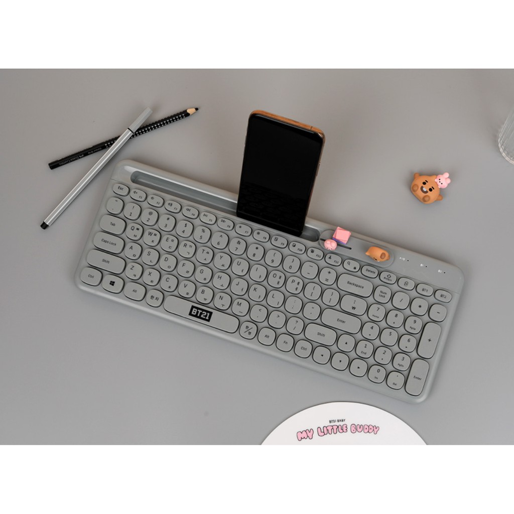Bàn phím không dây BT21 Baby Multi Pairing Keyboard kết nối Bluetooth và USB phiên bản 2021