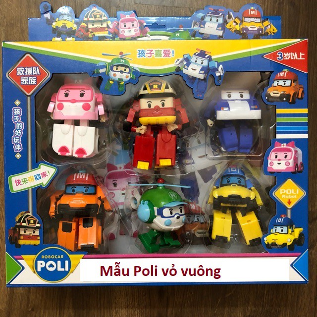 SIÊU HOT] Trọn bộ 6 Xe ô tô Robocar Poli biến hình