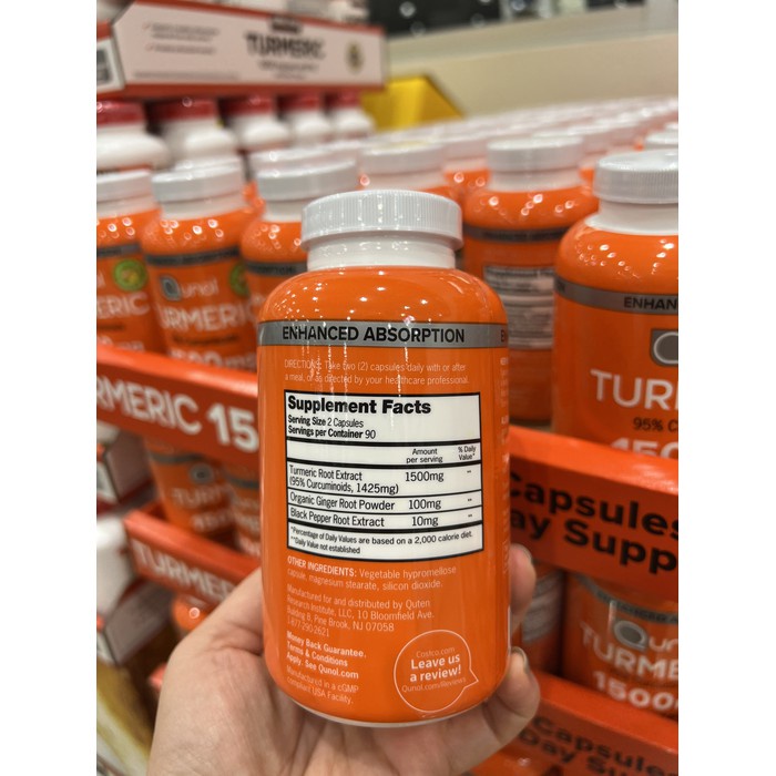 Viên uống tinh chất nghệ Qunol Tumeric 180 viên.
