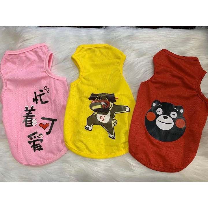 Áo cho chó mèo ba lỗ mùa hè - Quần áo thun mát cho chó con, lớn, mèo, thú cưng