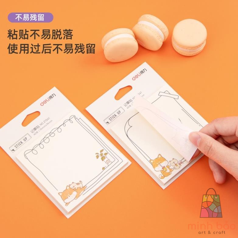GIẤY NOTE GHI CHÚ HÌNH THÚ CƯNG NGỘ NGHĨNH DELI - 1 TỆP MÀU NGẪU NHIÊN - 21541