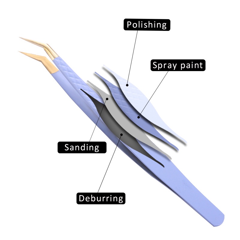 Dính với một thép phun 3D chính xác với một dụng cụ mở rộng lông mày chống tĩnh.