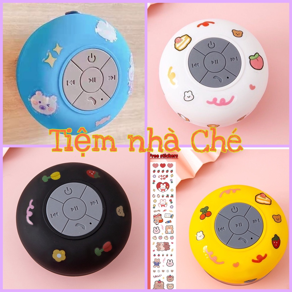 Loa Bluetooth Nhà Tắm Chống Nước Kèm Sticker Dễ Thương tiện lợi nhiều màu