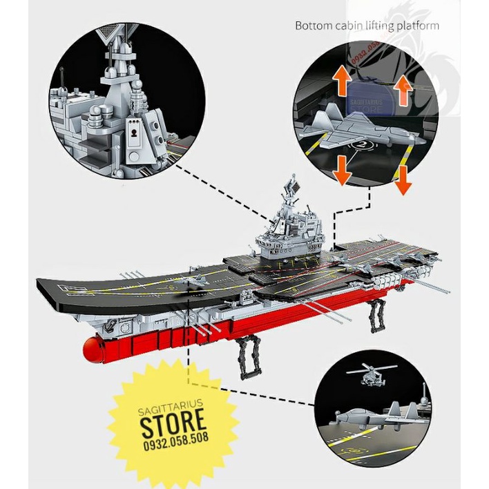 Lego FC6103 Lắp Ráp Tàu Sân Bay & Tàu Tuần Duyên 2 in 1