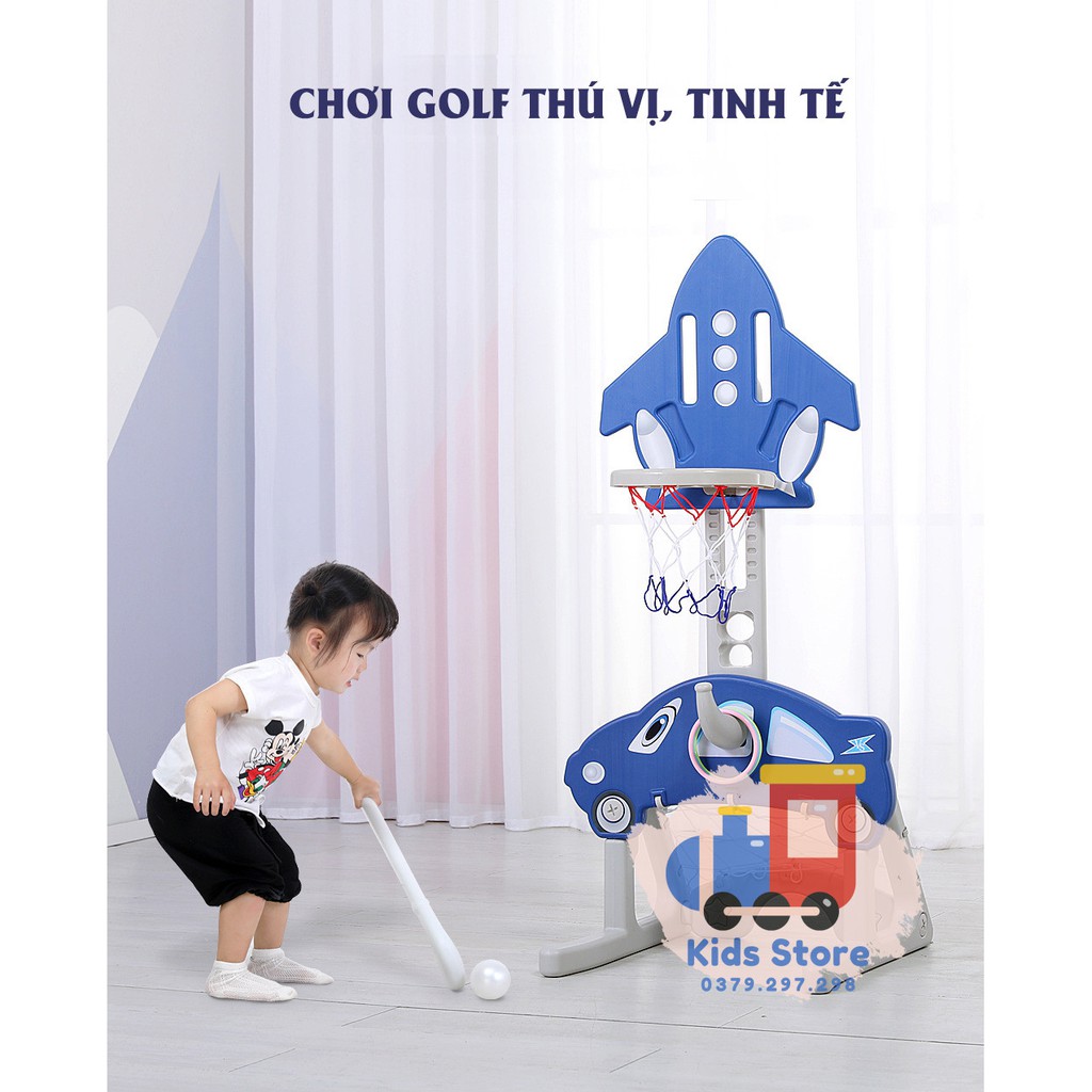 Đồ Chơi Bộ Bóng Rổ 5 trong 1 - Giúp trẻ Phát Triển Kĩ Năng Thể Thao - màu Xanh/Đỏ - Đồ Chơi trẻ em