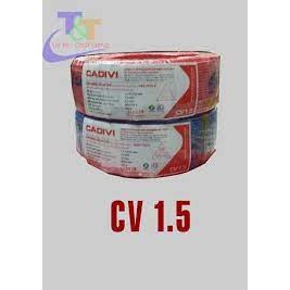 Dây điện đơn cadivi 1.5 mm2 CV 1.5 cuộn 100m.bán lẻ theo mét