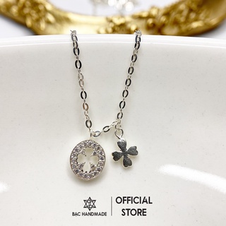 Dây chuyền Bạc Handmade.Vòng cổ nữ cỏ ba lá bạc nguyên chất-Bạc Handmade