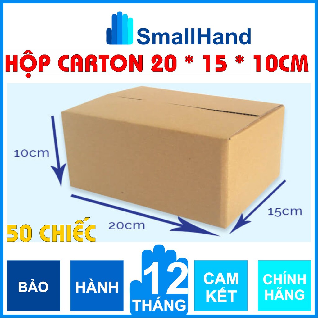 [ 50 chiếc ] Hộp carton KT: 20cm x 15cm x 10cm