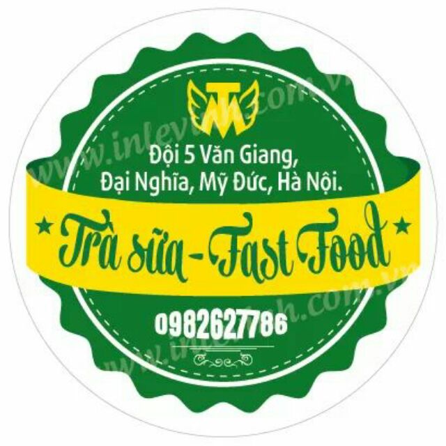 Tem nhãn ăn vặt trà sữa