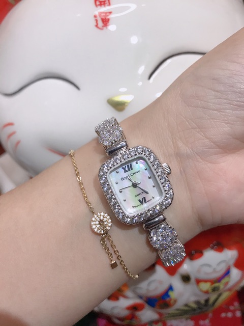 Bộ Sưu Tập Đồng Hồ Nữ Chính Hãng Royal Crown Dây Đá Vỏ Trắng 1514J/ 5308J/ 1516J | BigBuy360 - bigbuy360.vn
