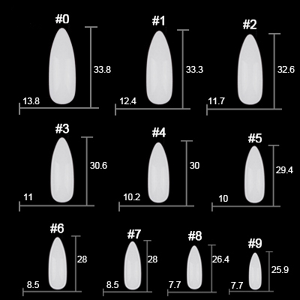 Bộ 100/500 Móng Tay Giả Nhọn Nhọn Bằng Acrylic Che Phủ Toàn Diện