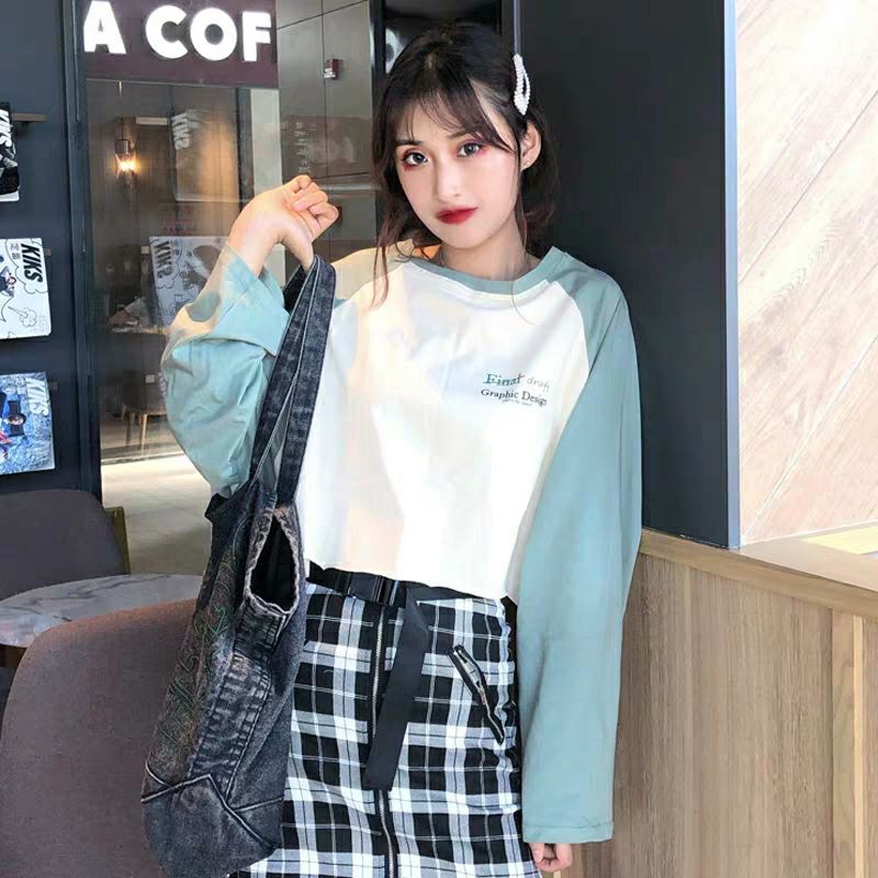 [Mã FAMAYWA giảm 10K đơn 50K] ÁO CROPTOP FORM RỘNG PHỐI TAY A3 | BigBuy360 - bigbuy360.vn