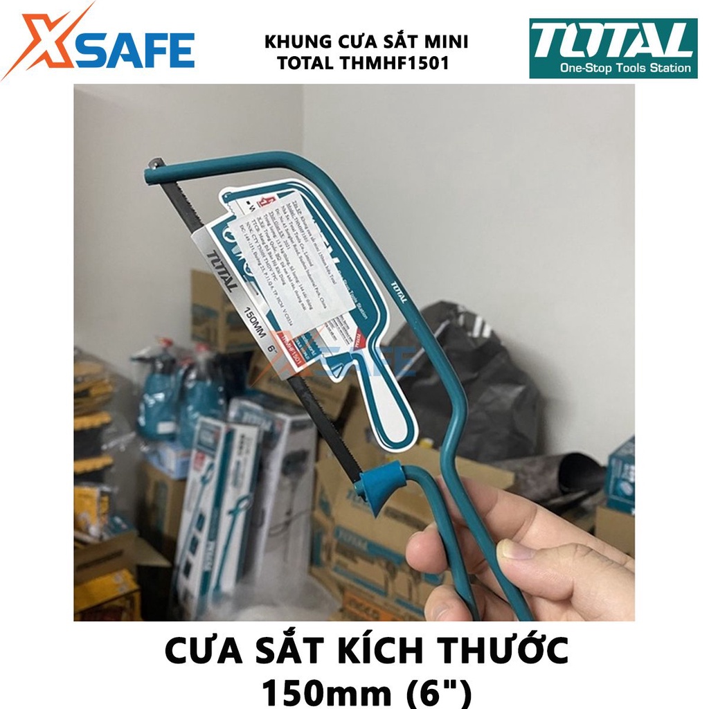 Khung cưa sắt mini Total THMHF1501 | Khung cưa sắt cầm tay kích thước 150mm (6&quot;) khung lắp lưỡi cưa, thép cao cấp
