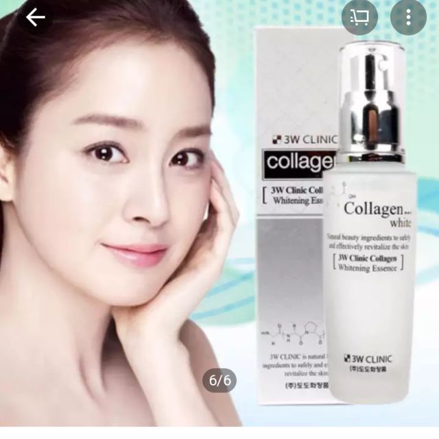 Tinh Chất Serum Dưỡng Trắng Da 3W Clinic Collagen Whitening Essence Hàn Quốc 50ml Giúp Dưỡng Ẩm & Mờ Thâm Căng Bóng Da
