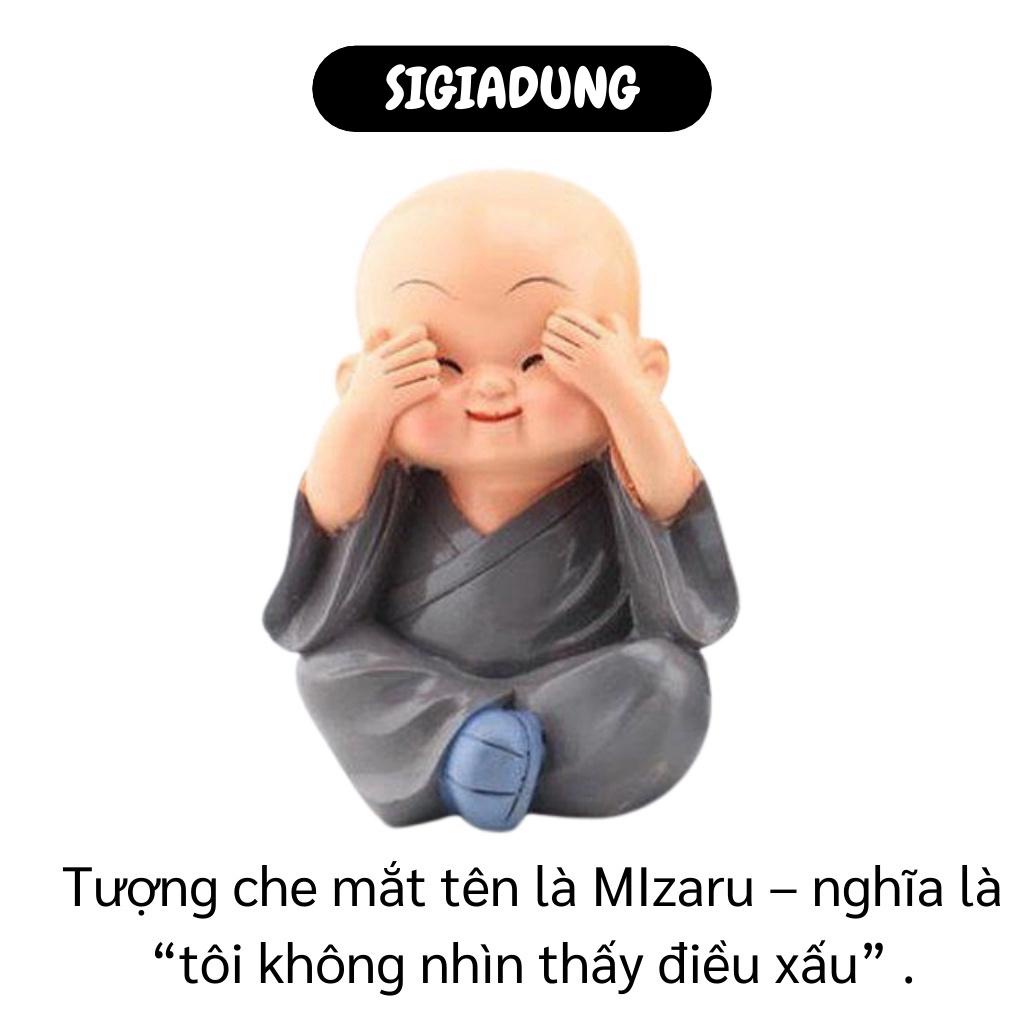 [SGD] Tượng Chú Tiểu - Combo 4 Tượng Hòa Thượng Trang Trí Xe Hơi, Bàn Làm Việc, Tứ Không 3437