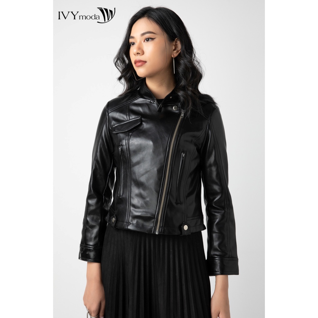 Áo khoác biker nữ giả da IVY moda MS 70B7930