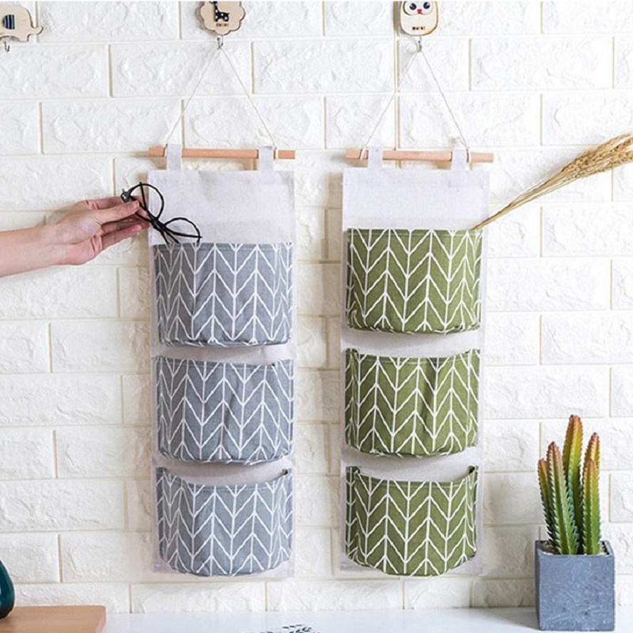 Túi vải treo tường decor trang trí nhà cửa 3 tầng đa năng 101254