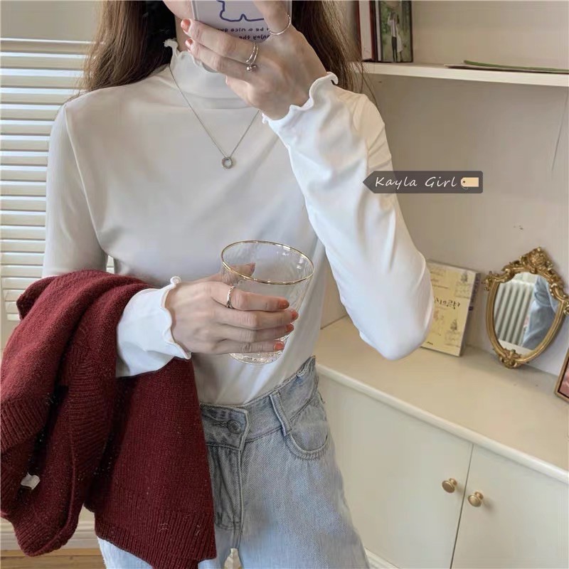 Áo thun cổ cao giữ nhiệt
