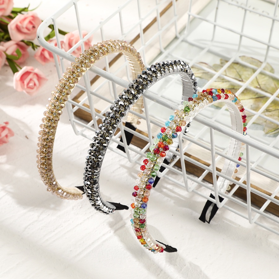 Băng Đô Cài Tóc Đính Đá Pha Lê Lấp Lánh Phong Cách Thời Trang Hàn Quốc Cho Nữ