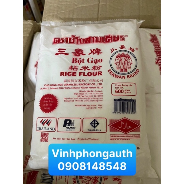 BÔT GẠO THÁI LAN 3 CON VOI 600G - ERAWAN BRAND RICE FLOUR