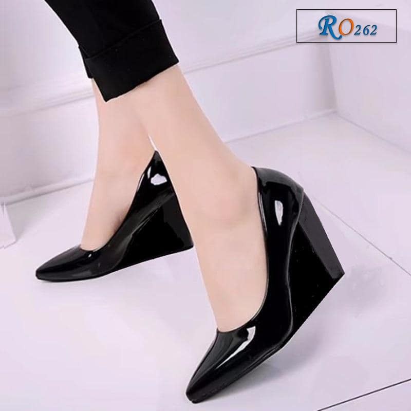 Giày cao gót nữ công sở, da bóng cao cấp ROSATA RO262 7p đế xuồng - đen, nâu - HÀNG VIỆT NAM - BKSTORE