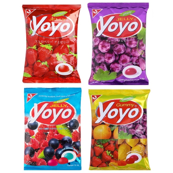 KẸO DẺO JELLY YOYO TRÁI CÂY/ DÂU/ NHO/ BERRY GÓI 80G