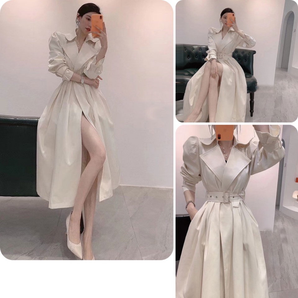 SPK- Set blazer nữ, set choàng blazer màu trắng kem chất kaki tuyết mưa cao cấp SKUS-118