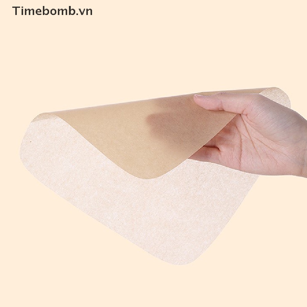 20/50/100 Tờ giấy lót nồi chiên không dầu hình tròn màu gỗ chống dính dùng một lần tiện lợi