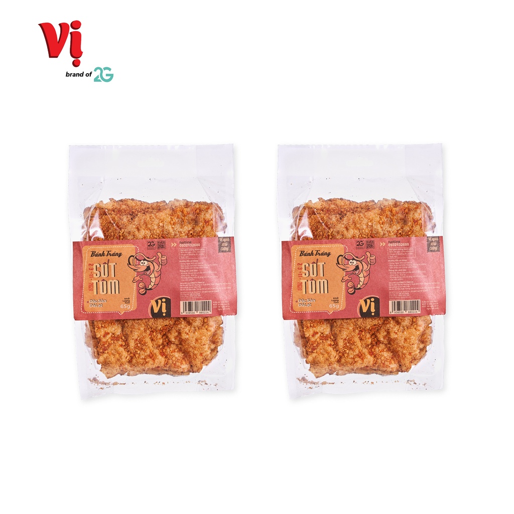 (Combo) 2 Túi Bánh Tráng Sốt Tôm Vị - Mini 65g