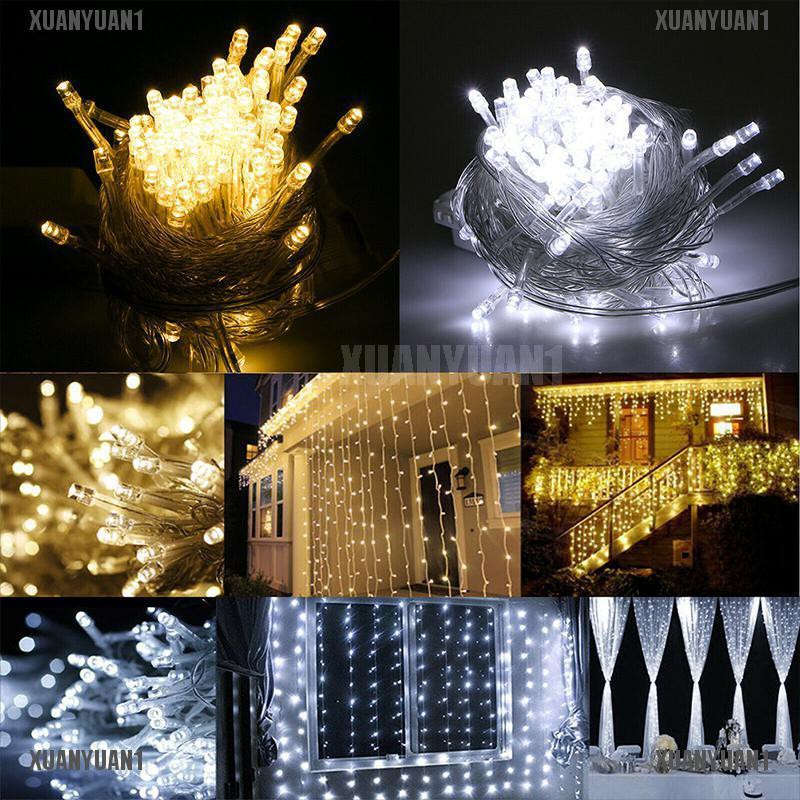 Dây Đèn Led 100 Bóng 10m Ánh Sáng Trắng Ấm Áp Trang Trí Giáng Sinh