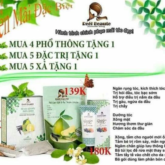 Túi lọc gội đầu thiên nhiên reel beaute