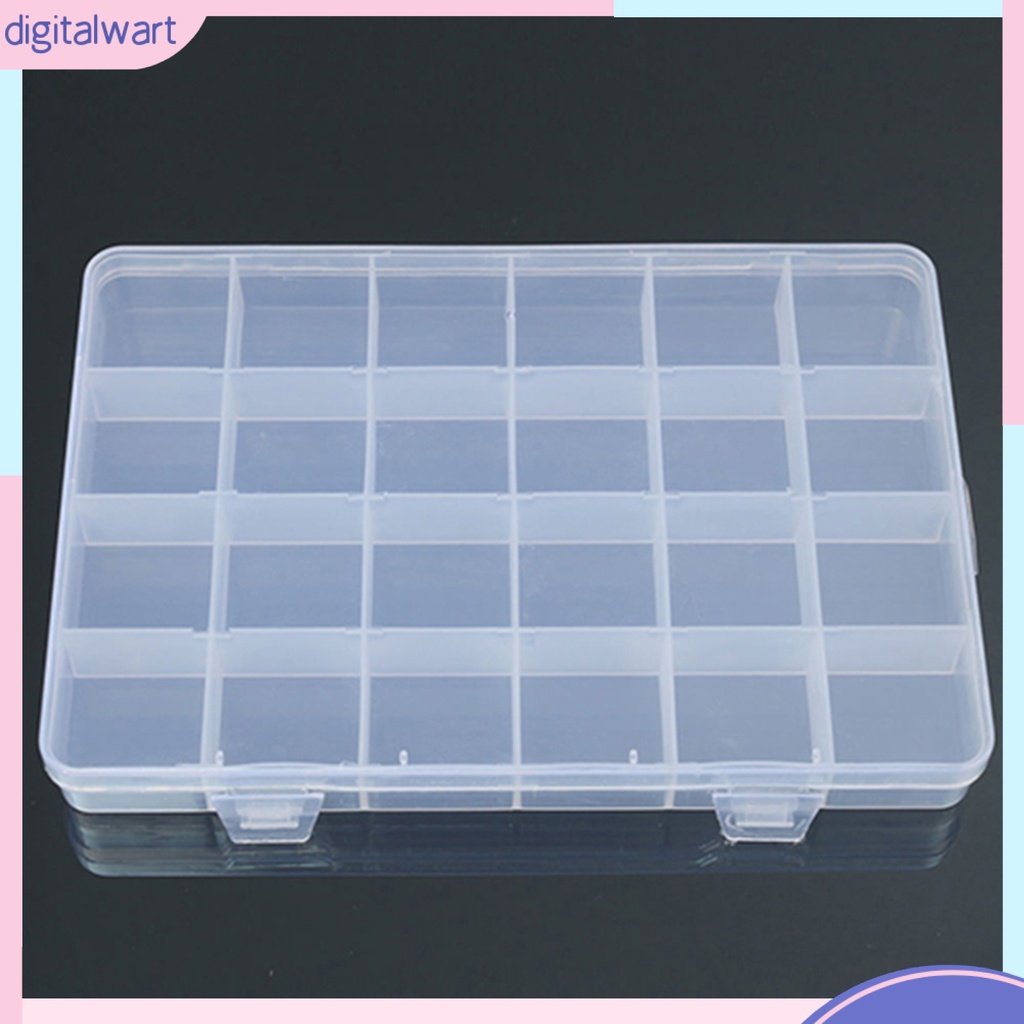 Hộp nhựa trong suốt 24 ô đựng phụ kiện trang sức/dụng cụ nhỏ tiện dụng
