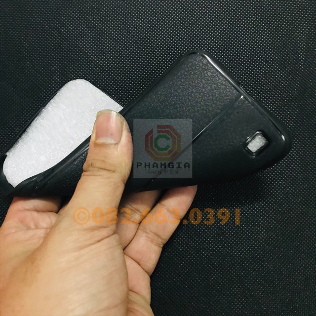 Ốp lưng Samsung Galaxy A01 Dẻo Đen Giả Da, Chống Ố Đẹp Bền