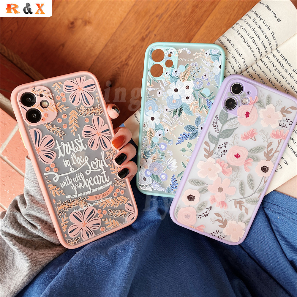 Ốp Lưng Chống Sốc Họa Tiết Hoa Thời Trang Cho Realme 8 Pro Realme7 Pro Realme C25 5i 6i Realme C15 C17 C12 C11 C3 C2 Xt Reno 5 Pro4 Pro3 Reno2F