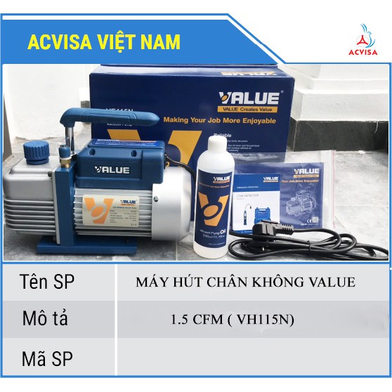 Máy Hút Chân Không VALUE Model VH115N (1.5 CFM)