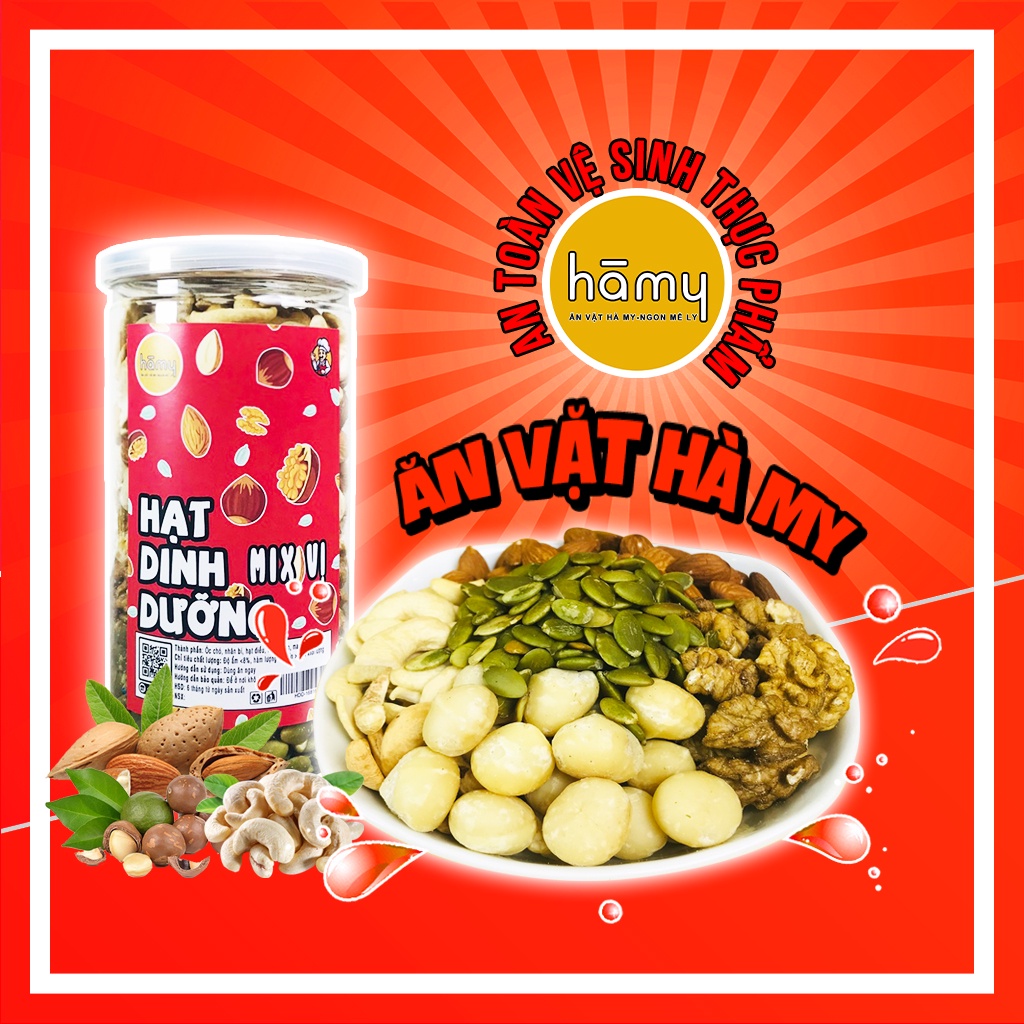 Hạt dinh dưỡng mix vị hũ 500g đồ ăn vặt Hà My