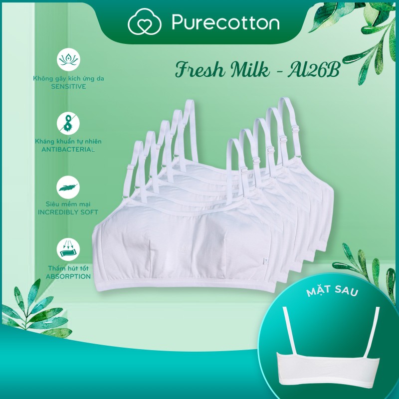 Combo 5 áo lá học sinh Purecotton cho bé gái mới lớn chất liệu cotton cao cấp kiểu dáng chui đầu không đệm PC005 | BigBuy360 - bigbuy360.vn