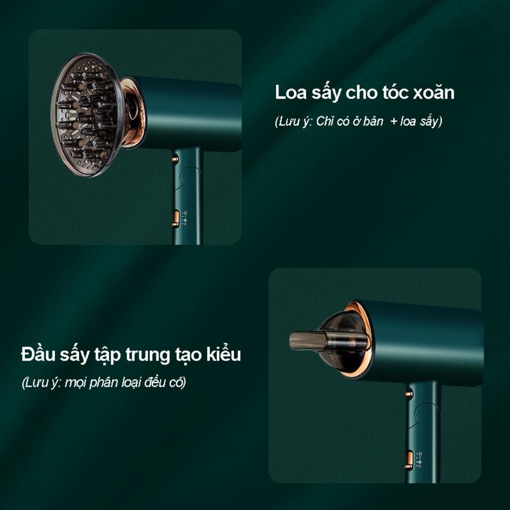 Máy sấy tóc công suất lớn Mingge tạo kiểu, máy sấy tóc 2 chiều nóng lạnh ánh sáng ion tại salon